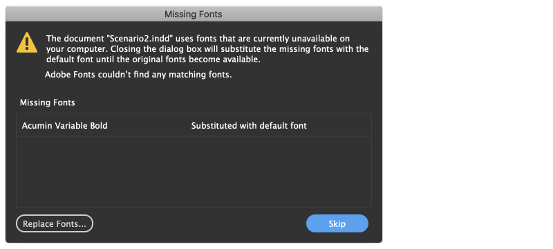 import font adobe indesign for mac